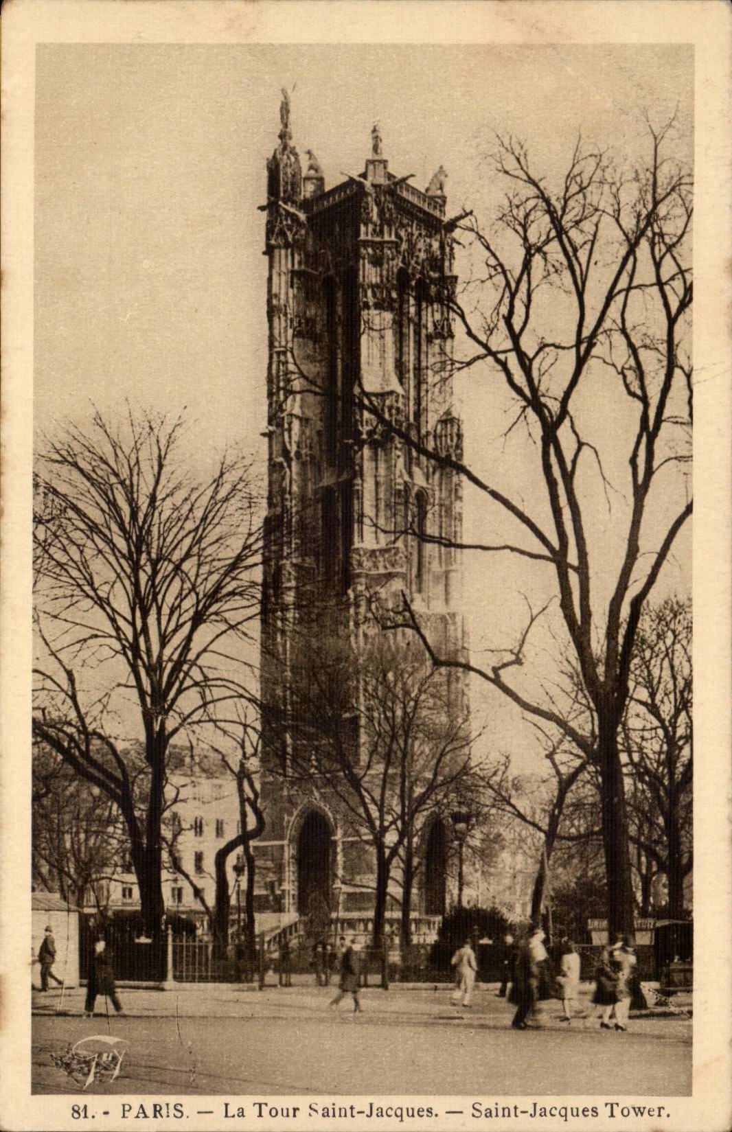 Paris - 4 - La Tour Saint Jacques - CPA 
