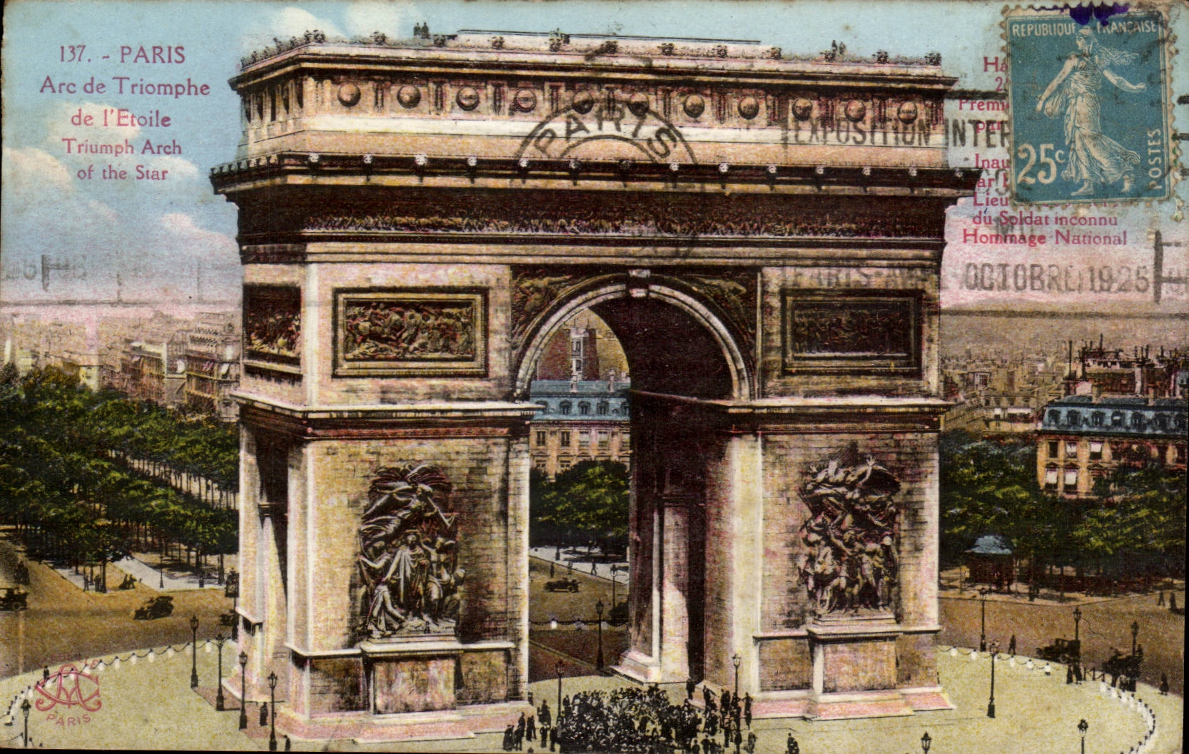 Paris - 8 - the Arc of Triopmphe and Etoile the CPA