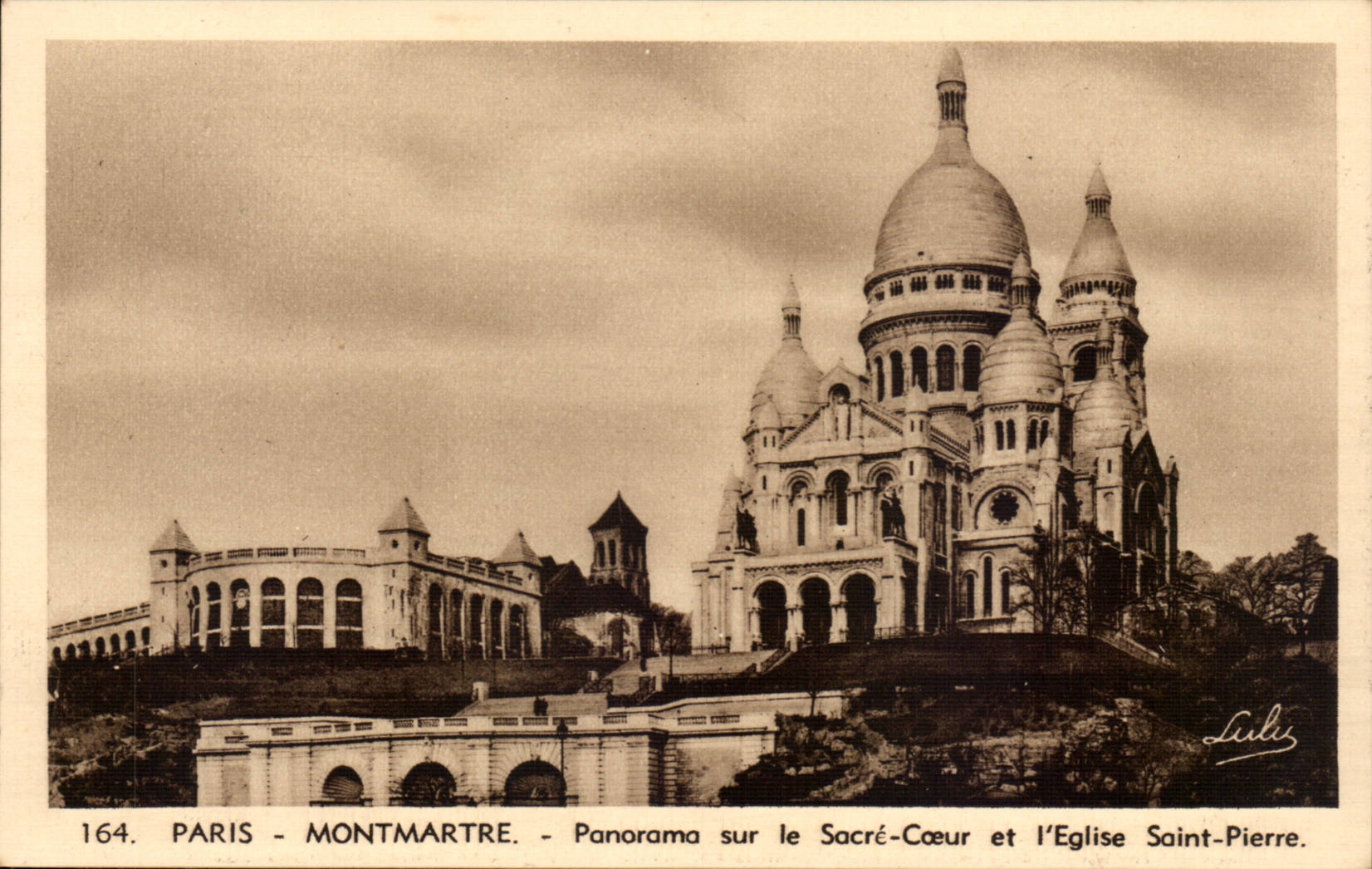 Paris - 14 - Montmartre - Panorama on the Sacring Heart and the Church - CPA