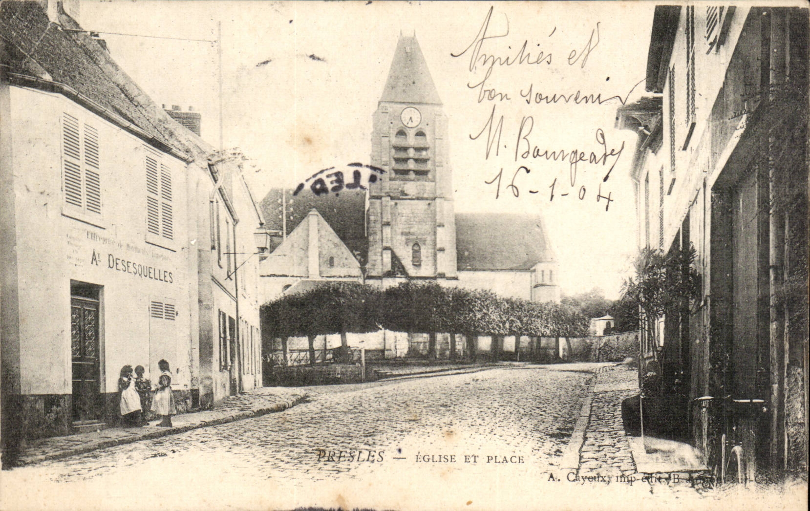 Presle - Church and Place - child - CPA