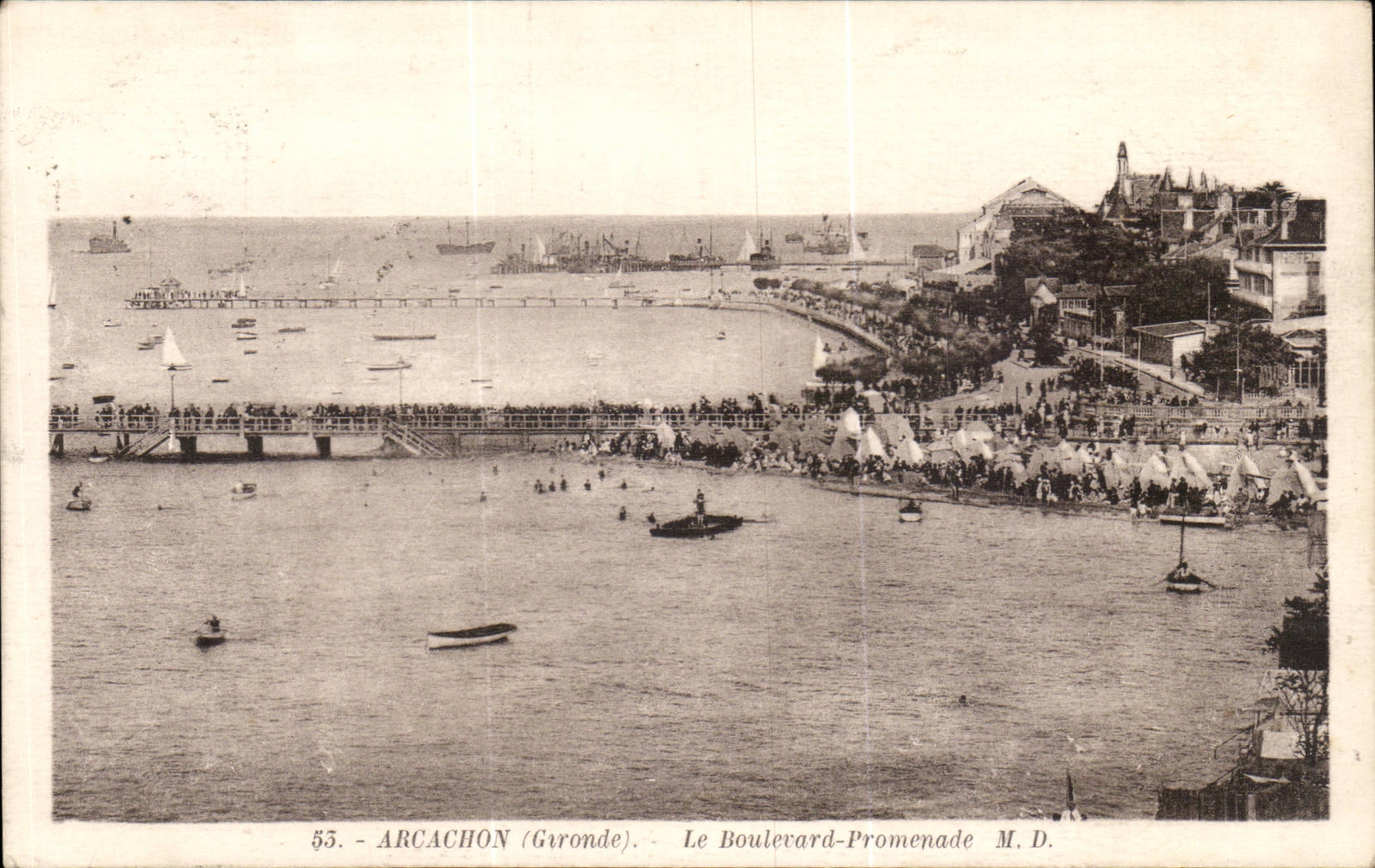 Arachon - Le Boulevard Promenade CPA 