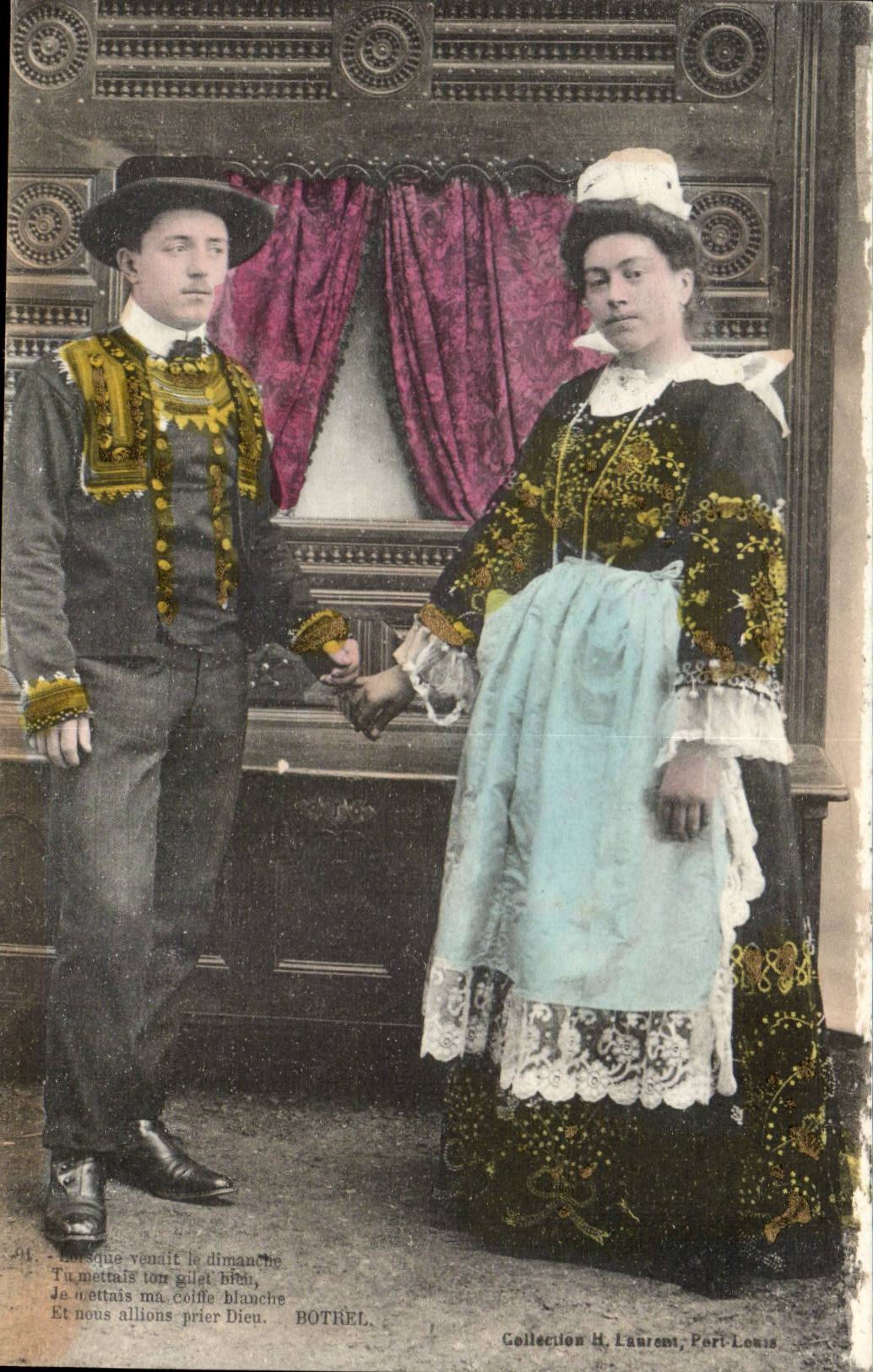 Folklore - Costumes - Brittany - Botrel - Couple - CPA