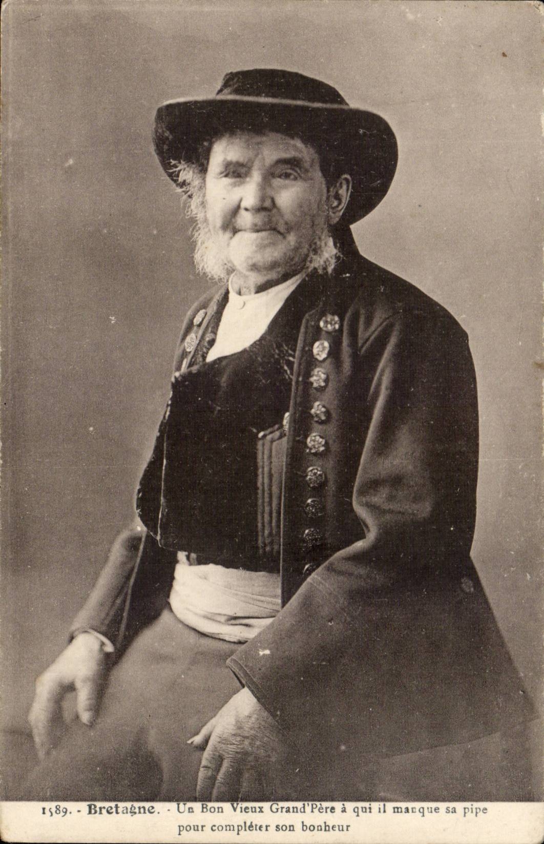 Folklore - Costumes - Brittany - the Grandpere Good old man - CPA