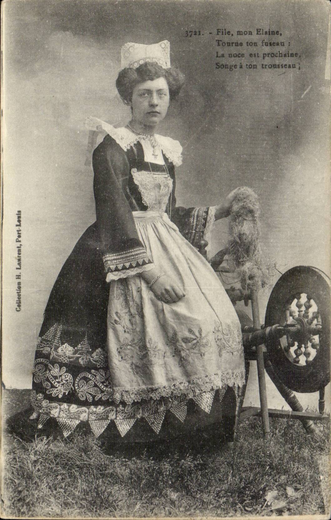 Folklore - Costumes - Brittany - wheel Woman - Cap - CPA