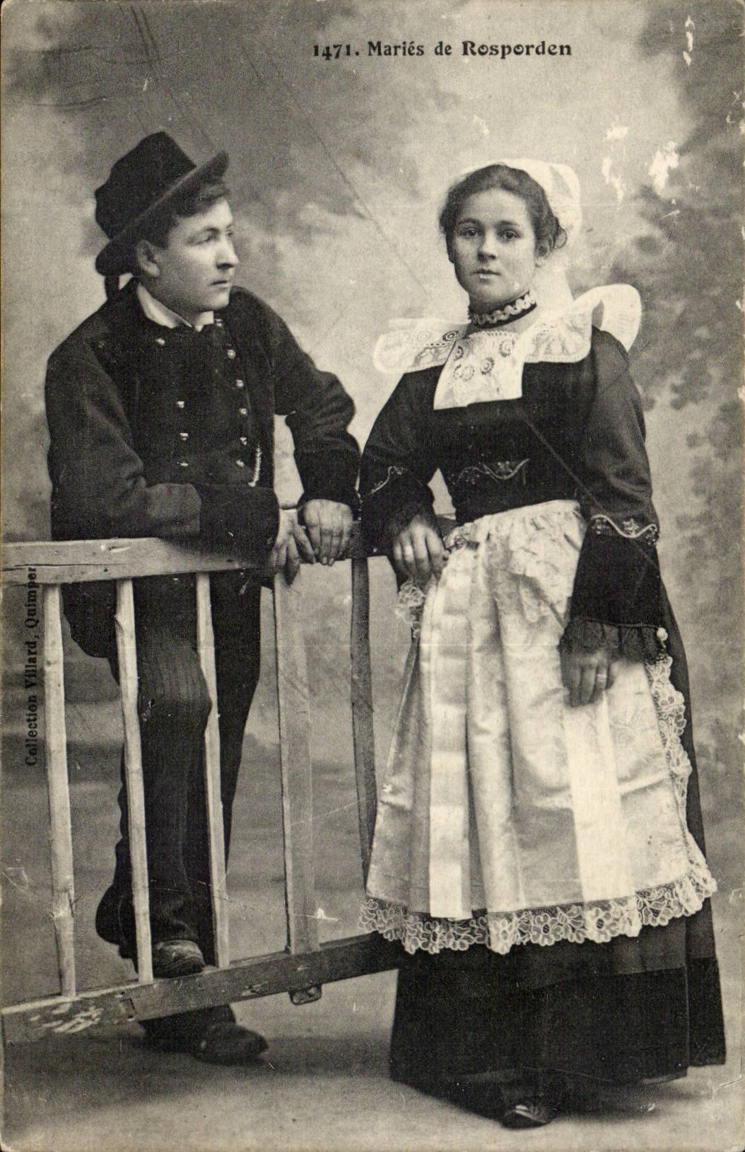 Folklore - Costumes - Brittany - Marry of Rosporden - CPA