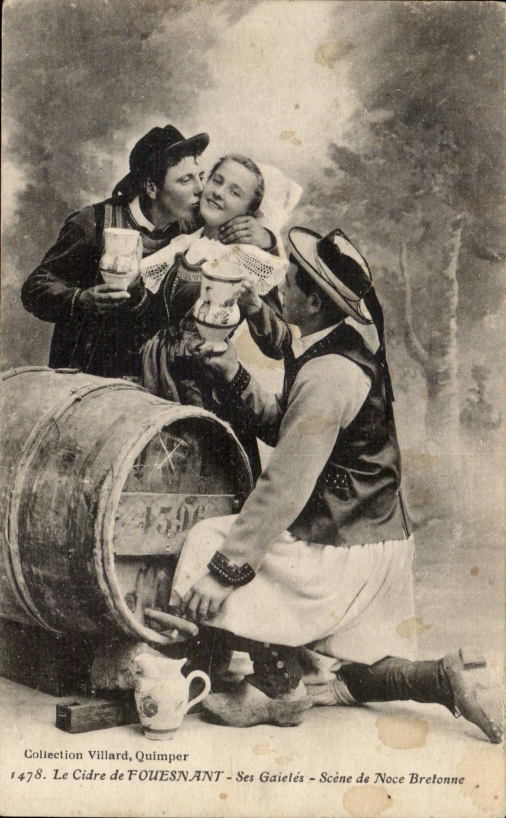 Fouesnant - the Cider Folklore - Scene of Wedding Breton - Costume - Brittany - CPA