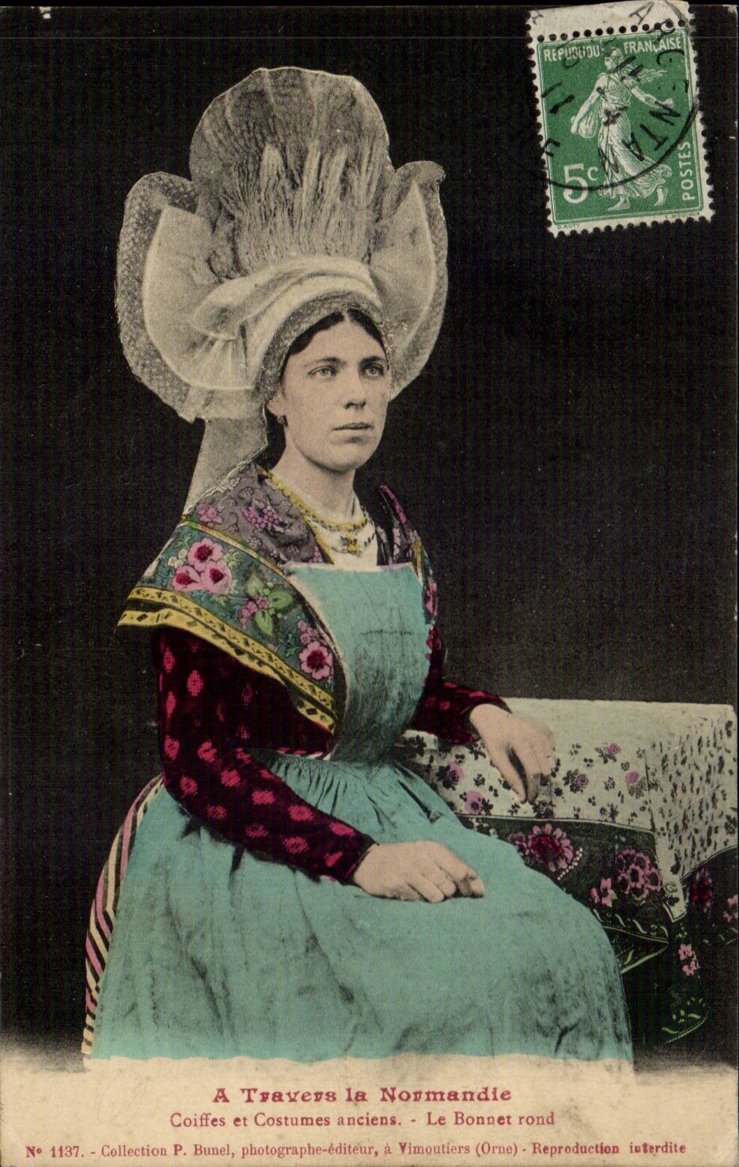 Folklore - Costume - Through Normandy - Woman - Cap CPA