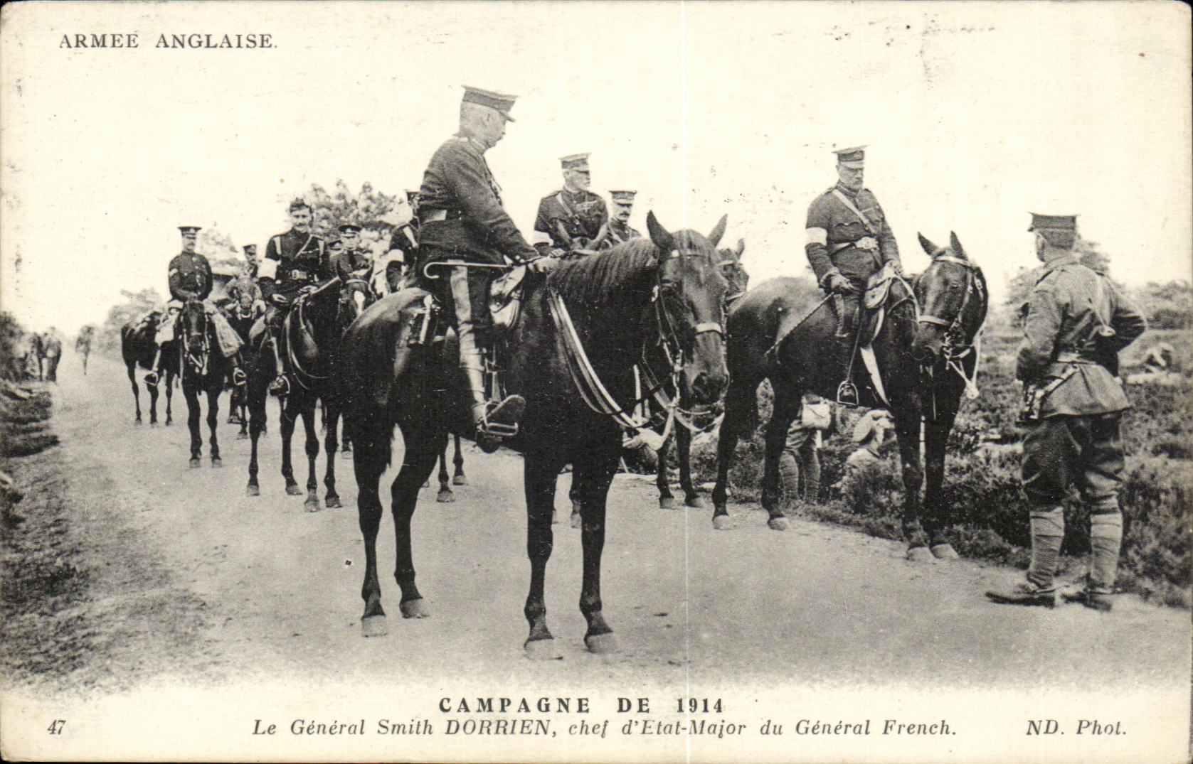 War 1914 - Militaria - English Army - General Smith Dorrien Head of State Major of General French - CPA