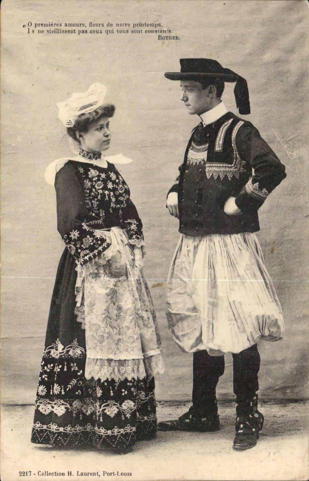 Folklore - Costume - Brittany - Couple - Botrel - CPA