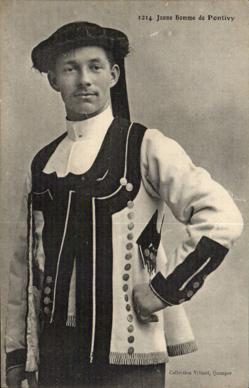 Folklore - Costume - Young man of Pontivy - CPA