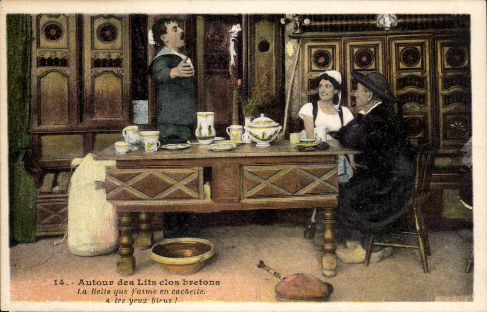 Folklore - Costume - Around the Closed Beds - the Beautiful one which I like CPA