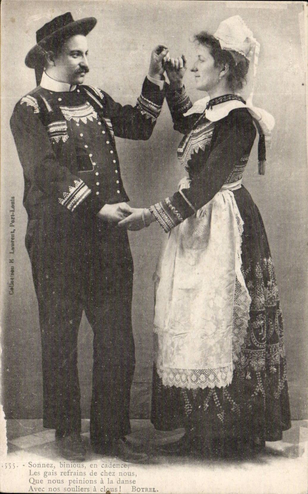 Folklore - Costumes - Couple - Brittany - Botrel - CPA