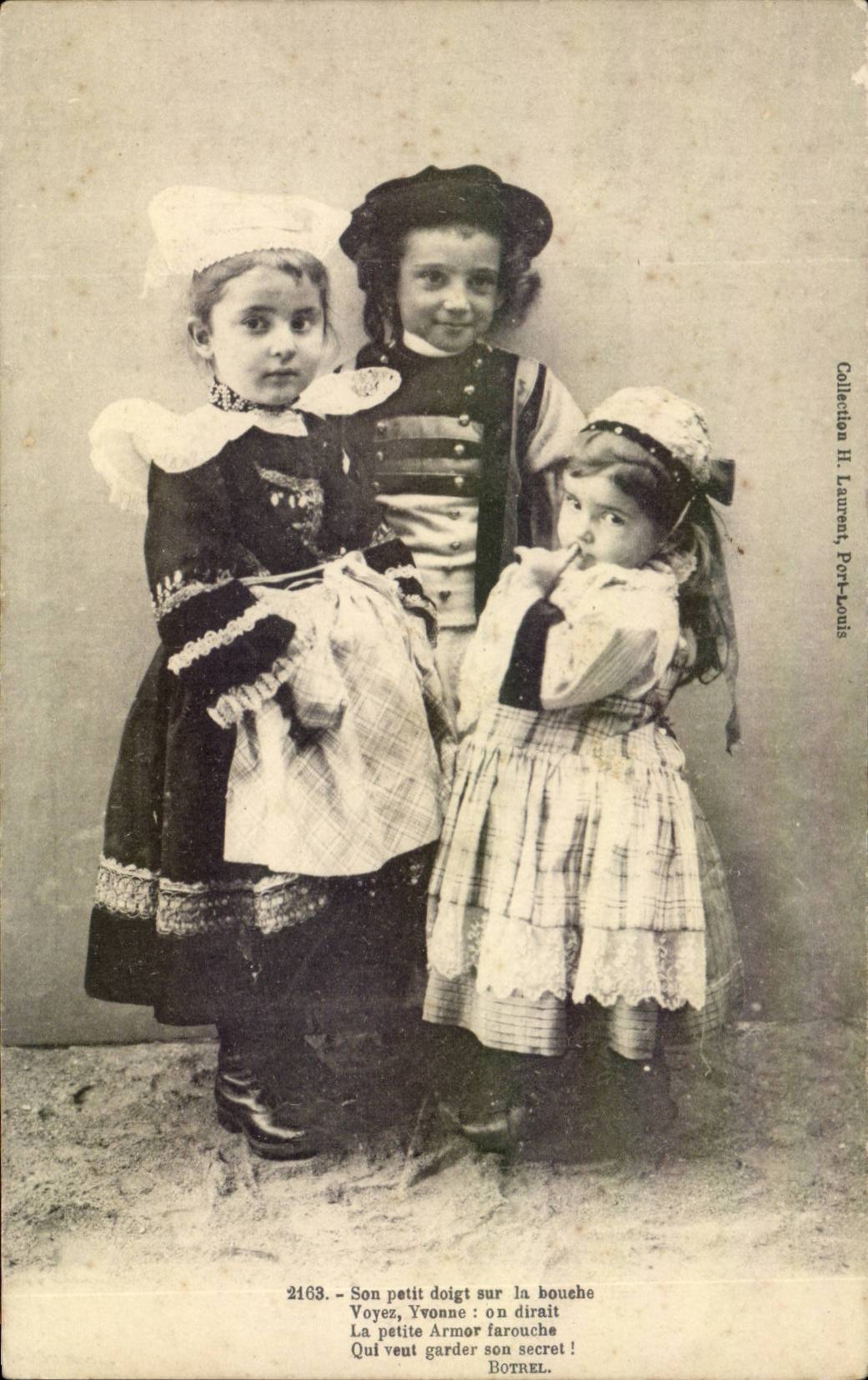 Folklore - Costumes - Children - Brittany - Botrel - CPA