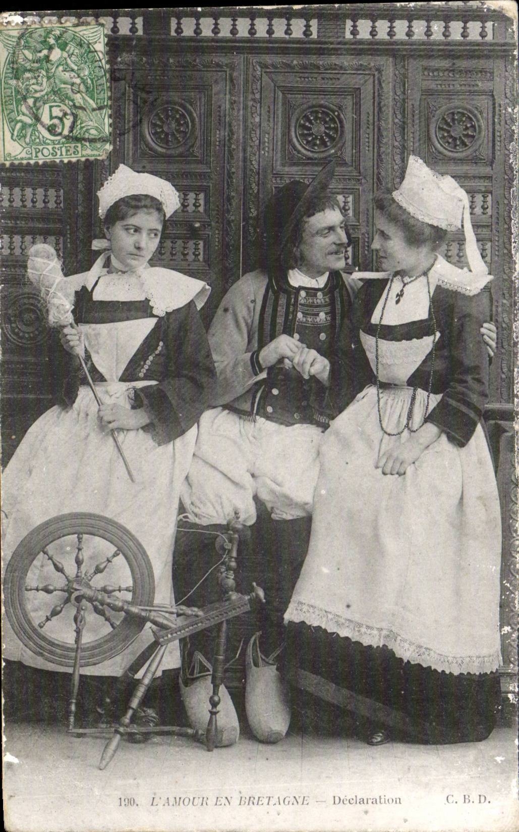 Folklore - Costumes - Love in Brittany - Declaration - CPA