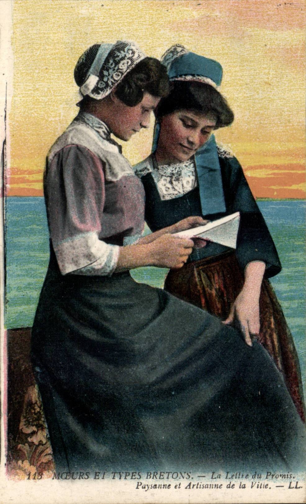 Folklore - Costumes - Breton Manners and Types - the Letter of Promised - Peasant and Artisanne - CPA