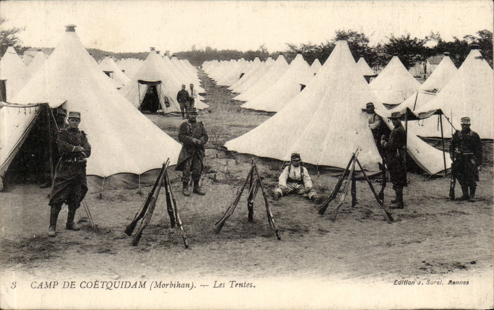CPA Camp of Coetquidan the tents (miltiaires militaria)