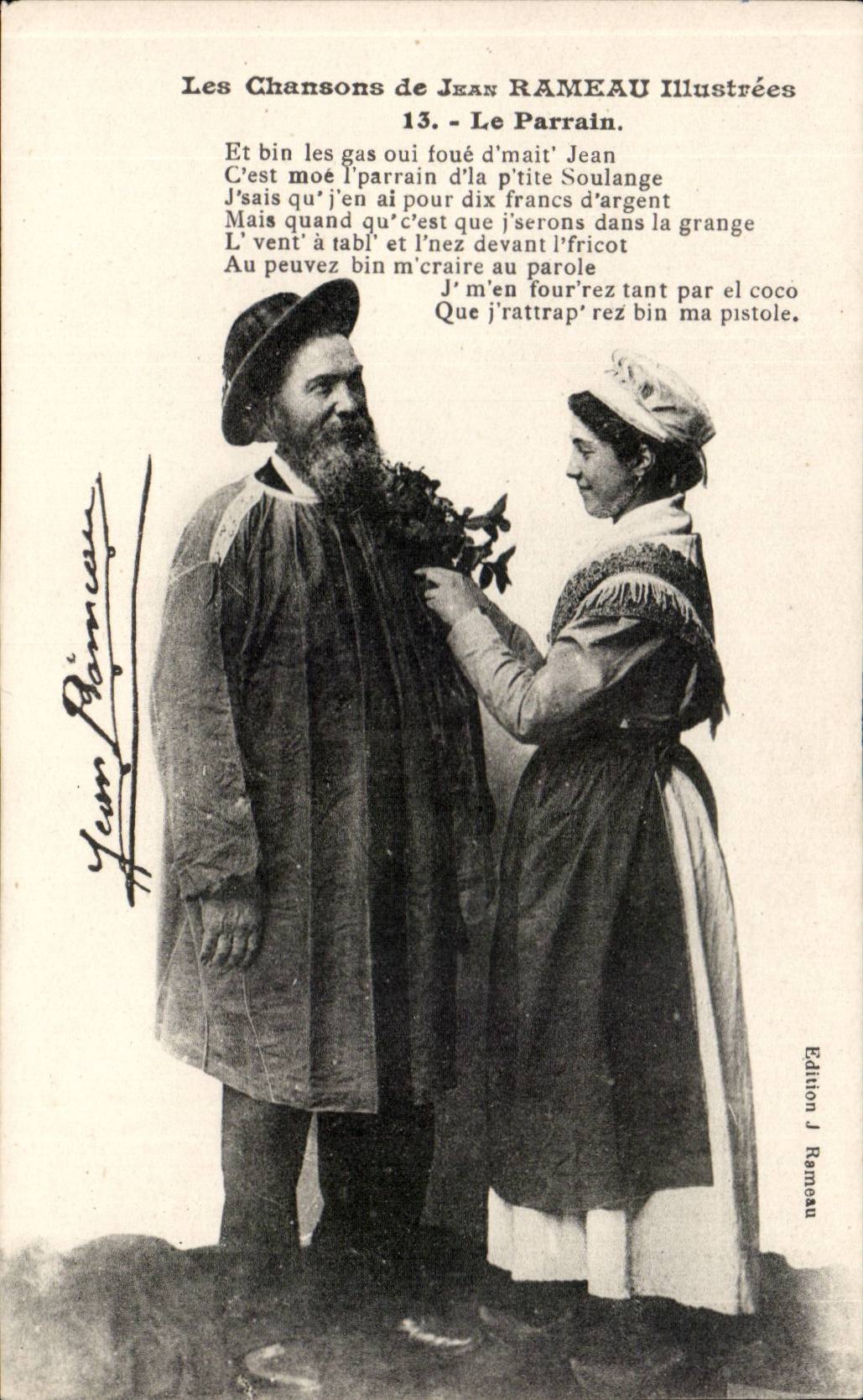 CPA songs of Jean Branch the godfather (folklore costume)