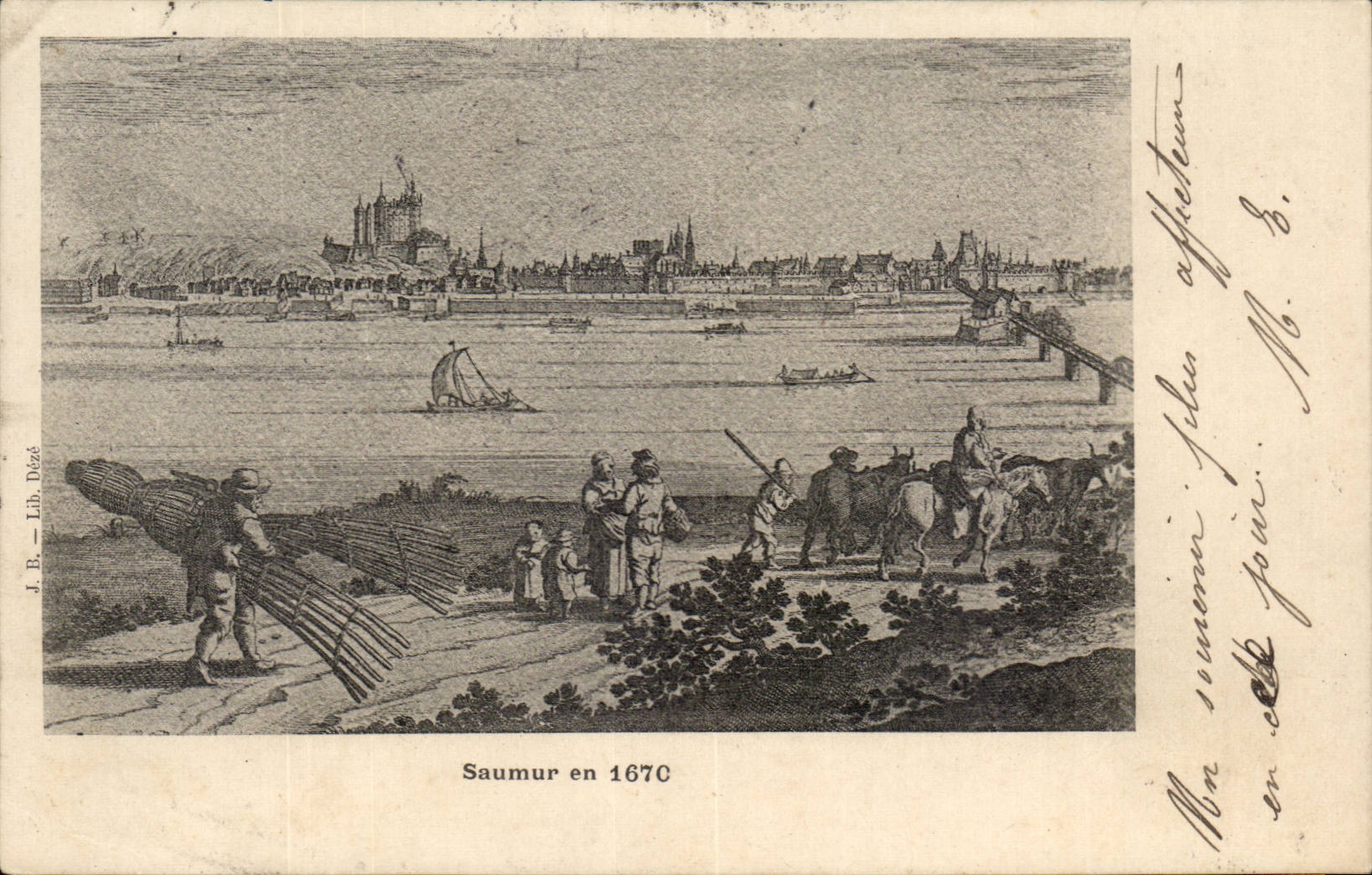 Saumur - in 1670 - landscape - CPA