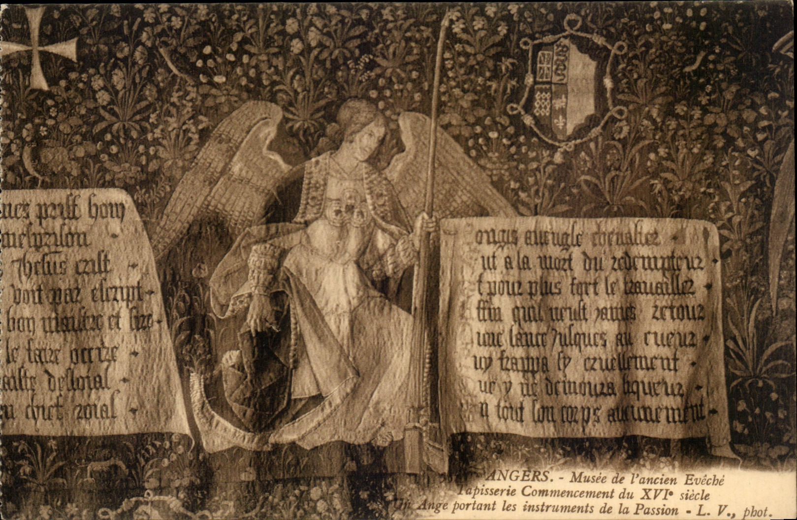 Angers - Museum of Old Eveche - Tapestry Beginning XVI century - angel - Tapestry - Arts CPA