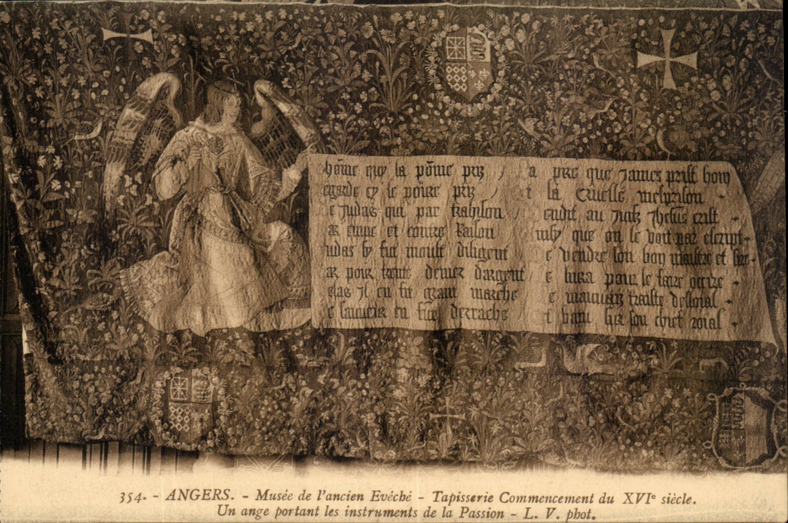 Angers - Museum of Old Eveche - Tapestry Beginning XVI century - angel - Tapestry - Arts CPA