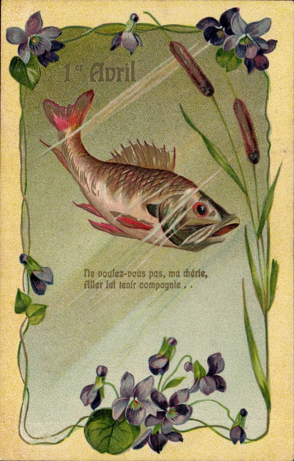 Festivals - 1 April - Fische - nicht meinen Liebling nicht wunschen - zum zu gehen Firma CPA zu ihm zu halten