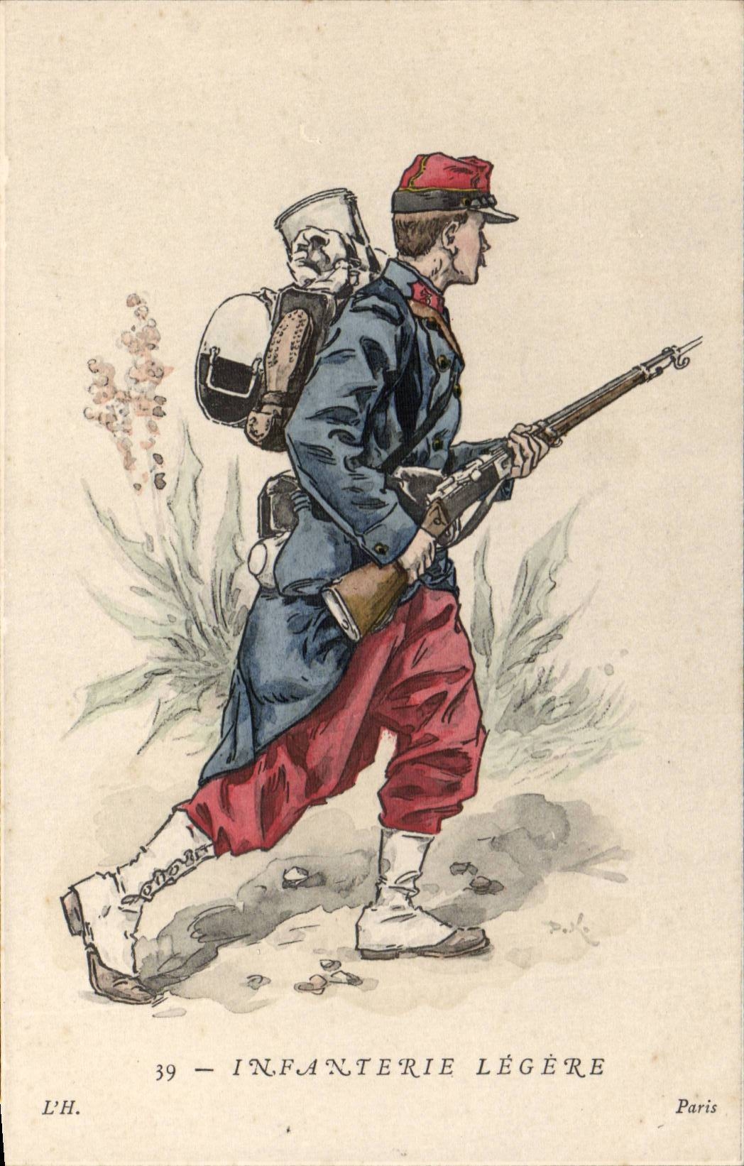 Militaria - helle Infanterie - Abbildung - Soldat - CPA (militaria)
