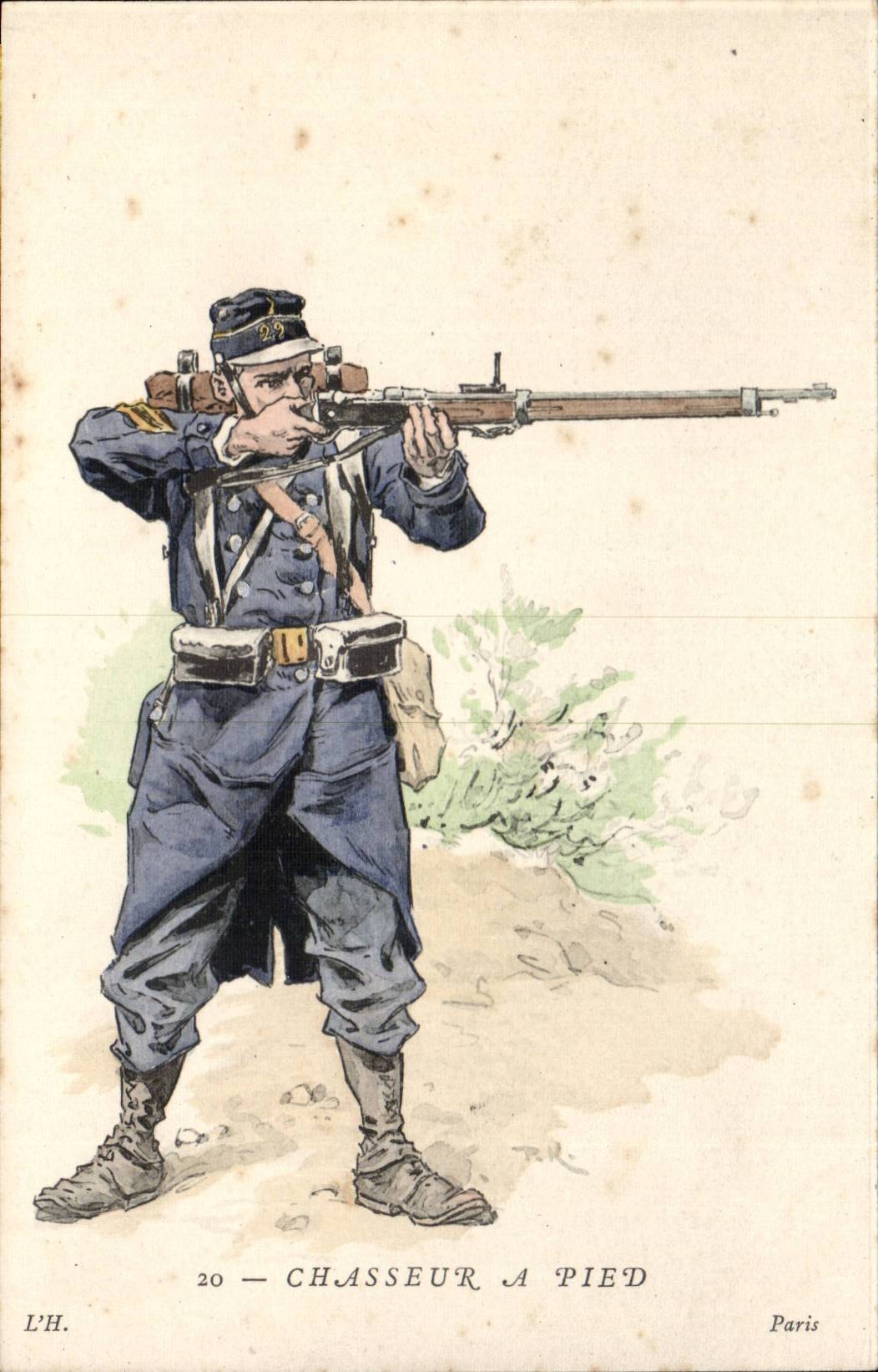 Militaria - Soldat - Abbildung - Jager hat geschecktes - CPA (militaria)