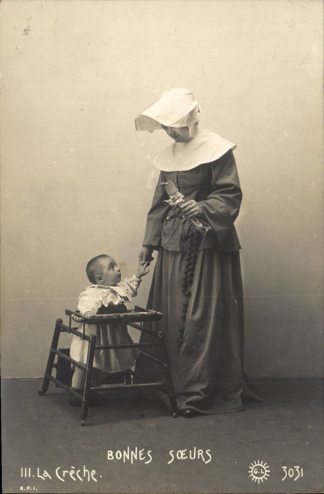 Folklore - Costumes - Nuns - nun in dress - the crib - baby CPA