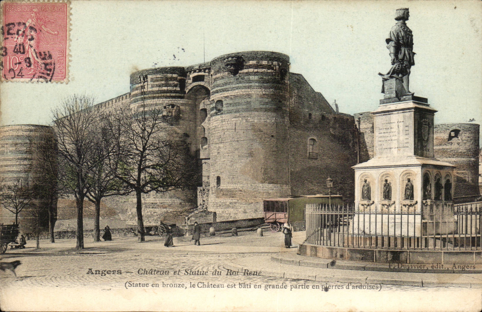 Angers - Castle and Statue of King Rene CPA