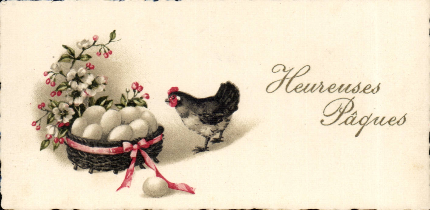 Gluckliche CPA Ostern Henne (Ostern Ostern)