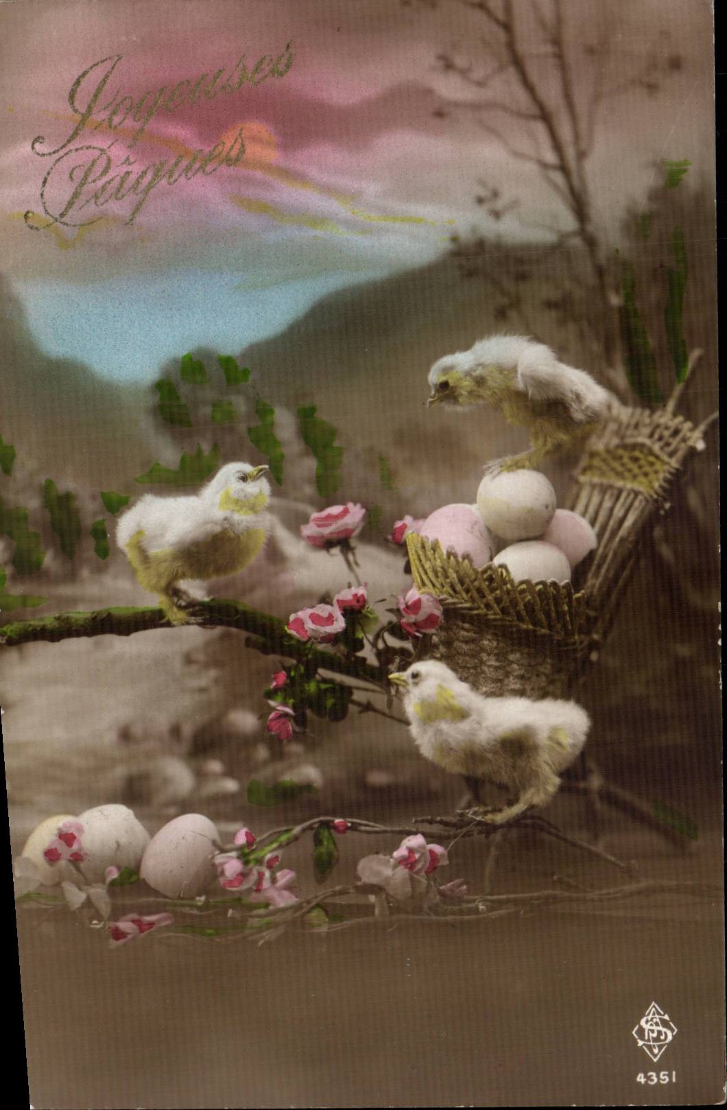 CPA Phantasie-Kuken Ostern (Ostern Ostern)