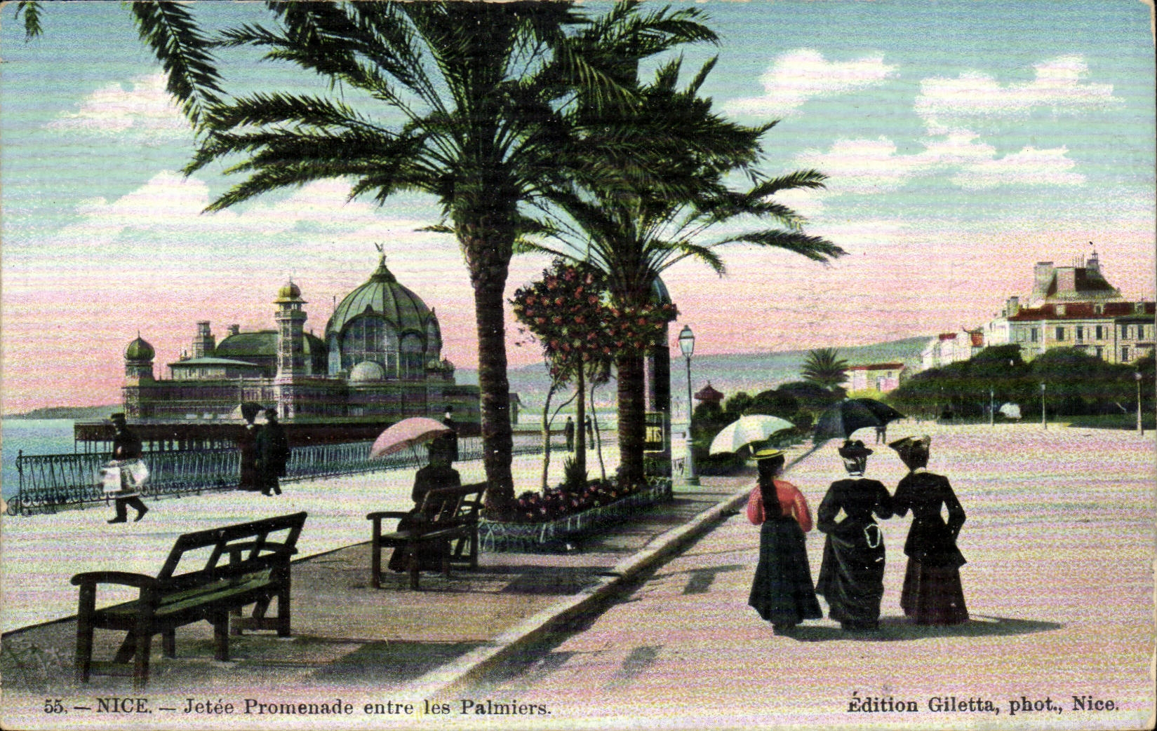 Nett - Gaumen des Piers kommt Palmen CPA