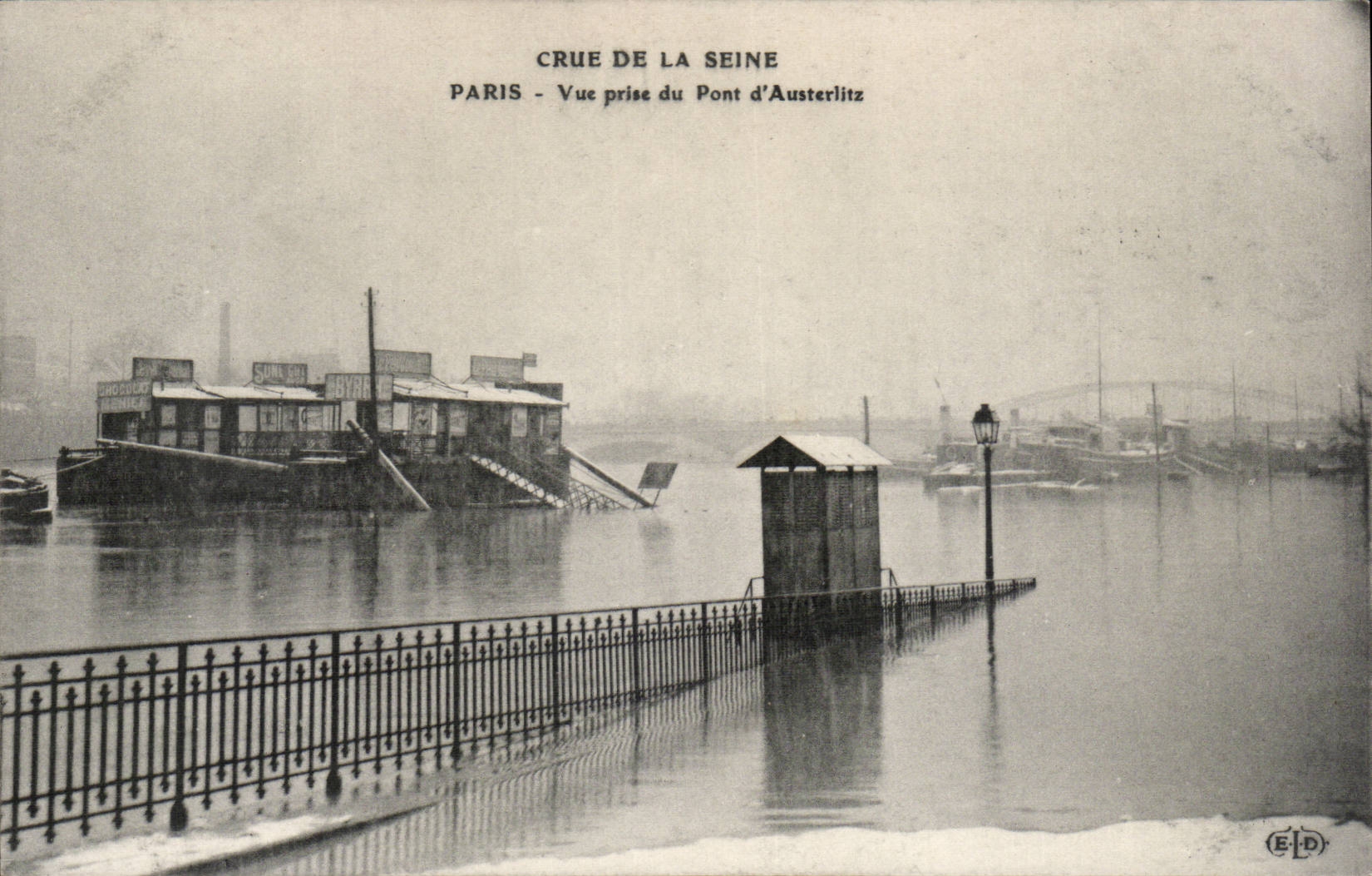 Paris - 12 - Inondations de Paris 1910 - Pont d'Austerlitz - CPA