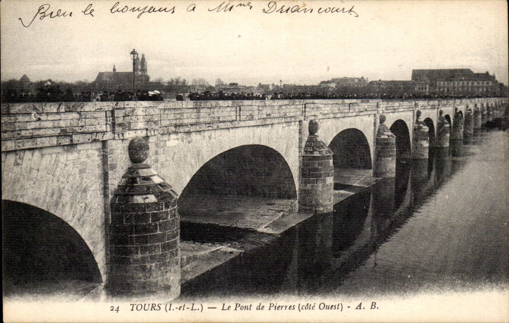 CPA Tours Le pont de pierres (cote Ouest)