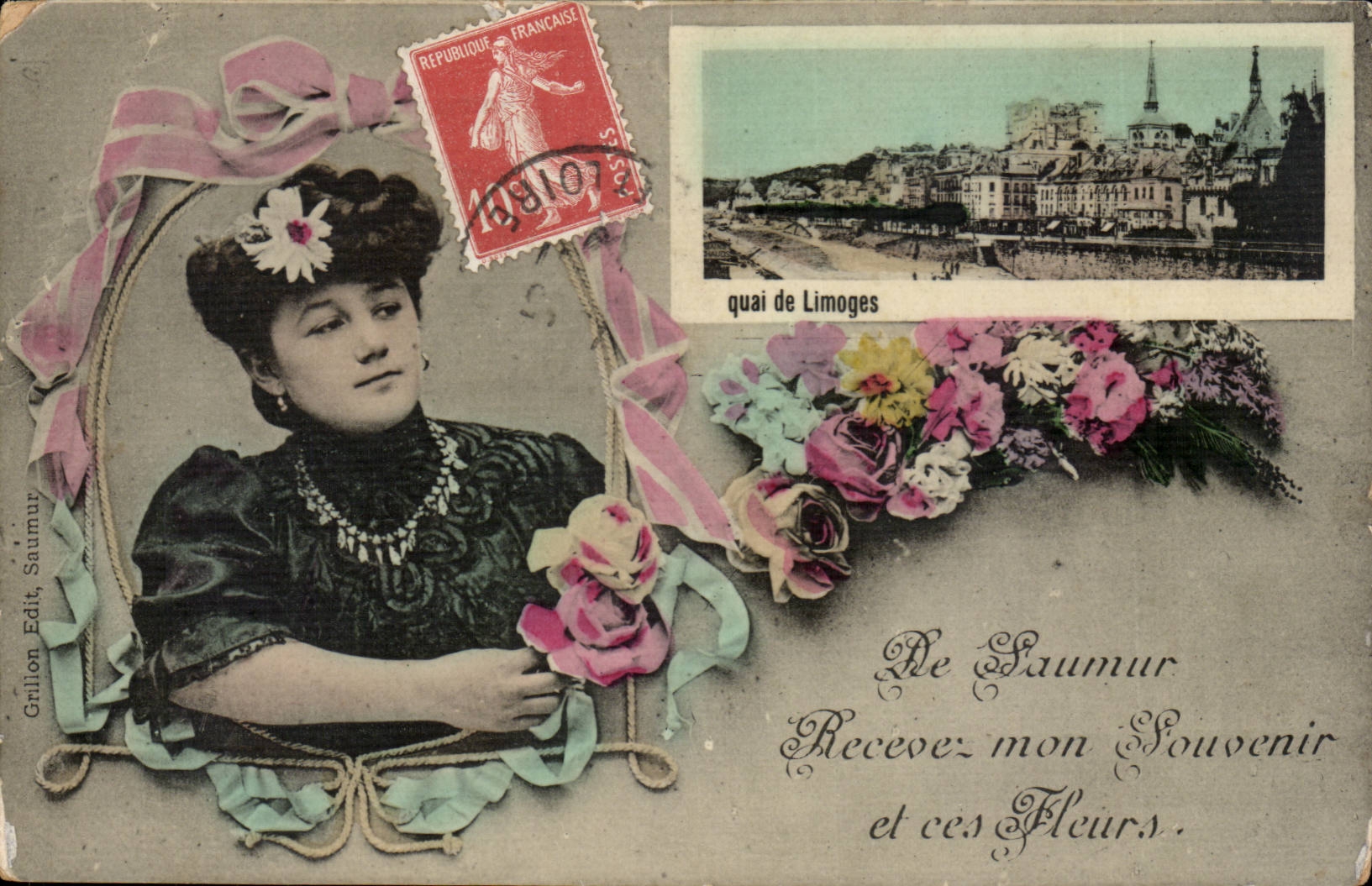 CPA Of Saumur receive my memory and these Quai flowers of imoges