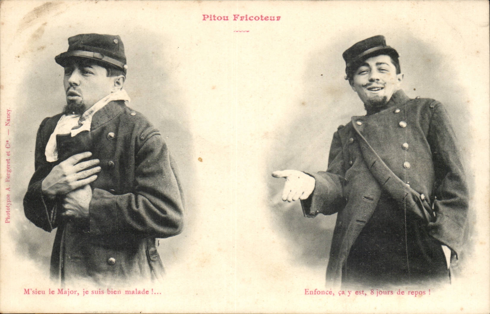 Man - Pitou Fricoteur - Clown - Buffoon - Humor - CPA