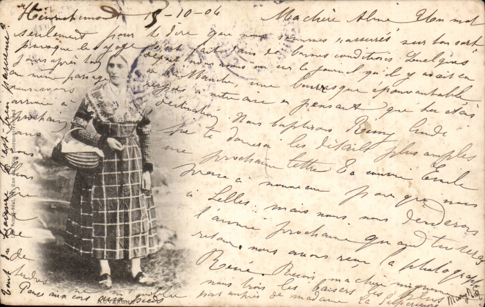 Folklore - Costumes - Jeaune Girl with Basket - 1906 CPA