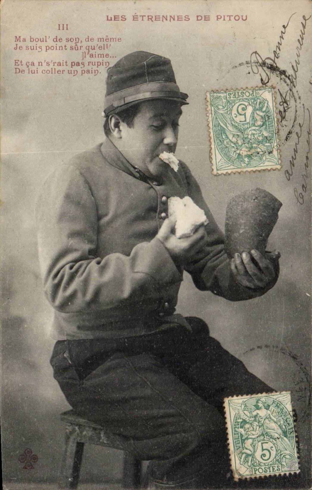 Fantasy - Man - New Year's gifts of Pitou - Clown - Humor - Buffoon - CPA