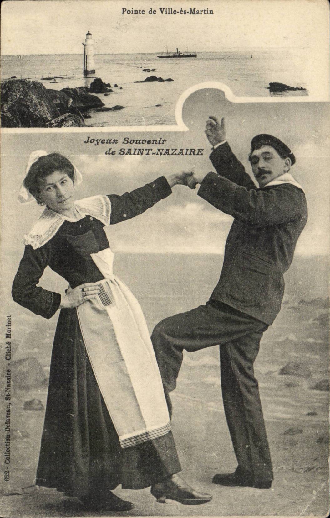 Str Nazaire - Joyeus Andenken in Bretagne - Phantasie - Oberseite der Stadt Martin sein - Kostume - Folklore CPA