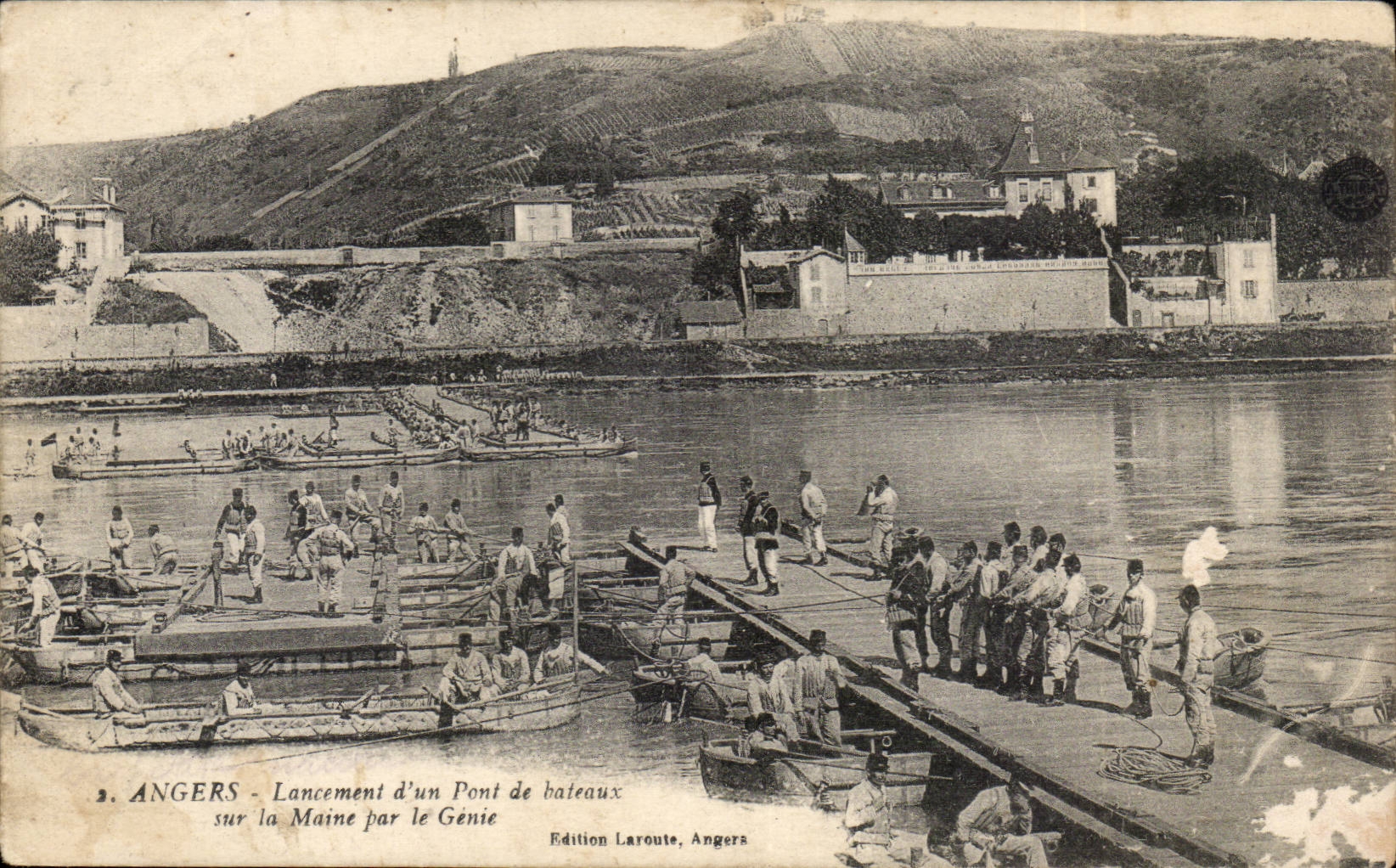 Angers - Launching of a Bridge of Bataeu on Maine - CPA