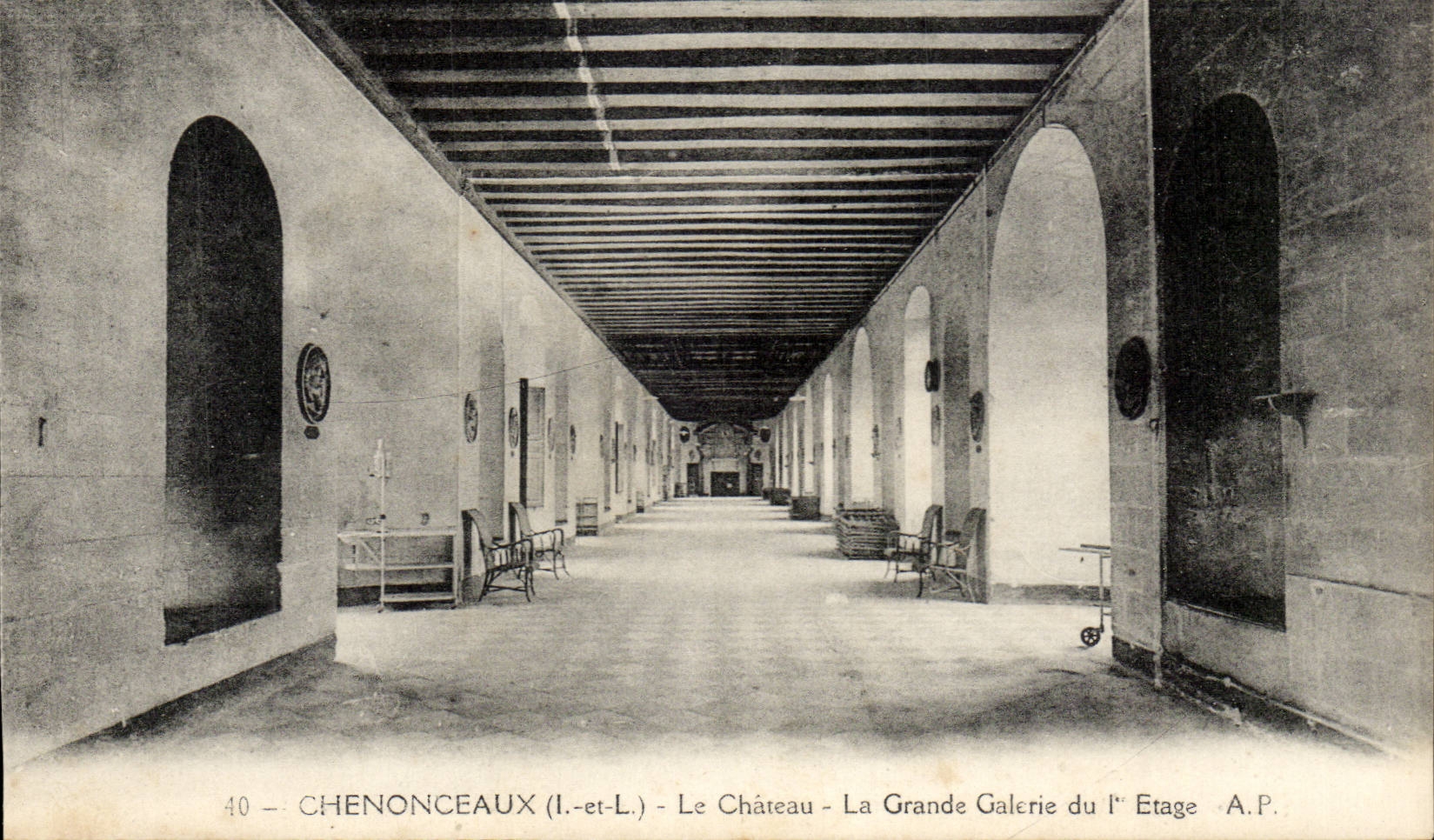 Chenonceaux - Le Chateau - La Grande Galerie du l'Etage - CPA 