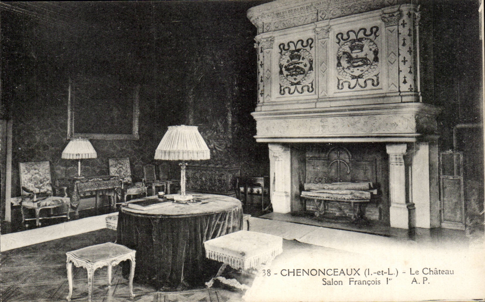 Chenonceaux - Le Chateau - salon Francois 1 - CPA