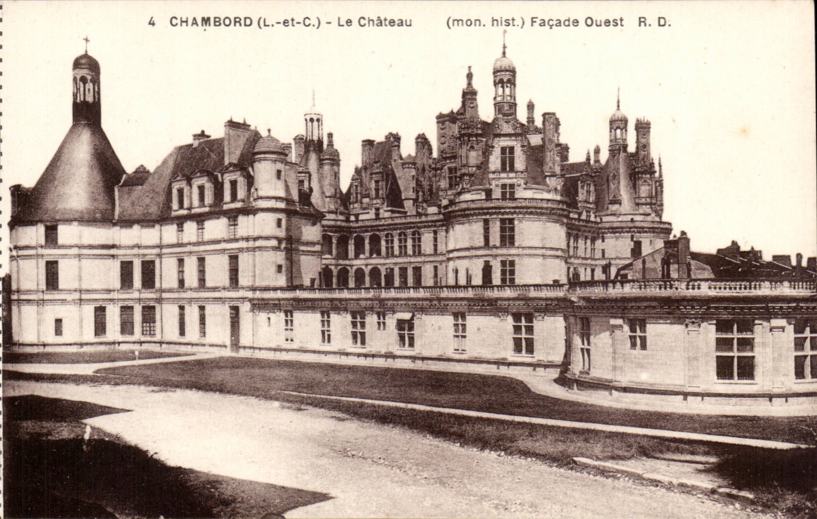 Chambord - Le Chateau - Facade Ouest CPA 