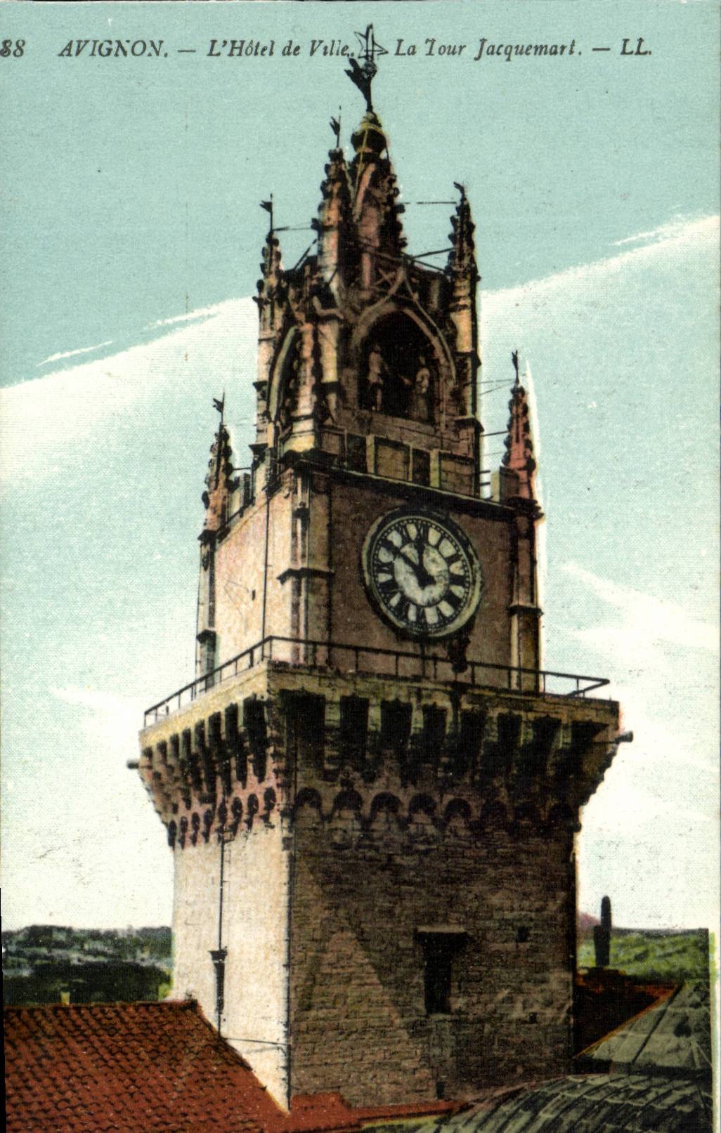 Avignon - das Rathaus - der Jaquement Aufsatz - CPA