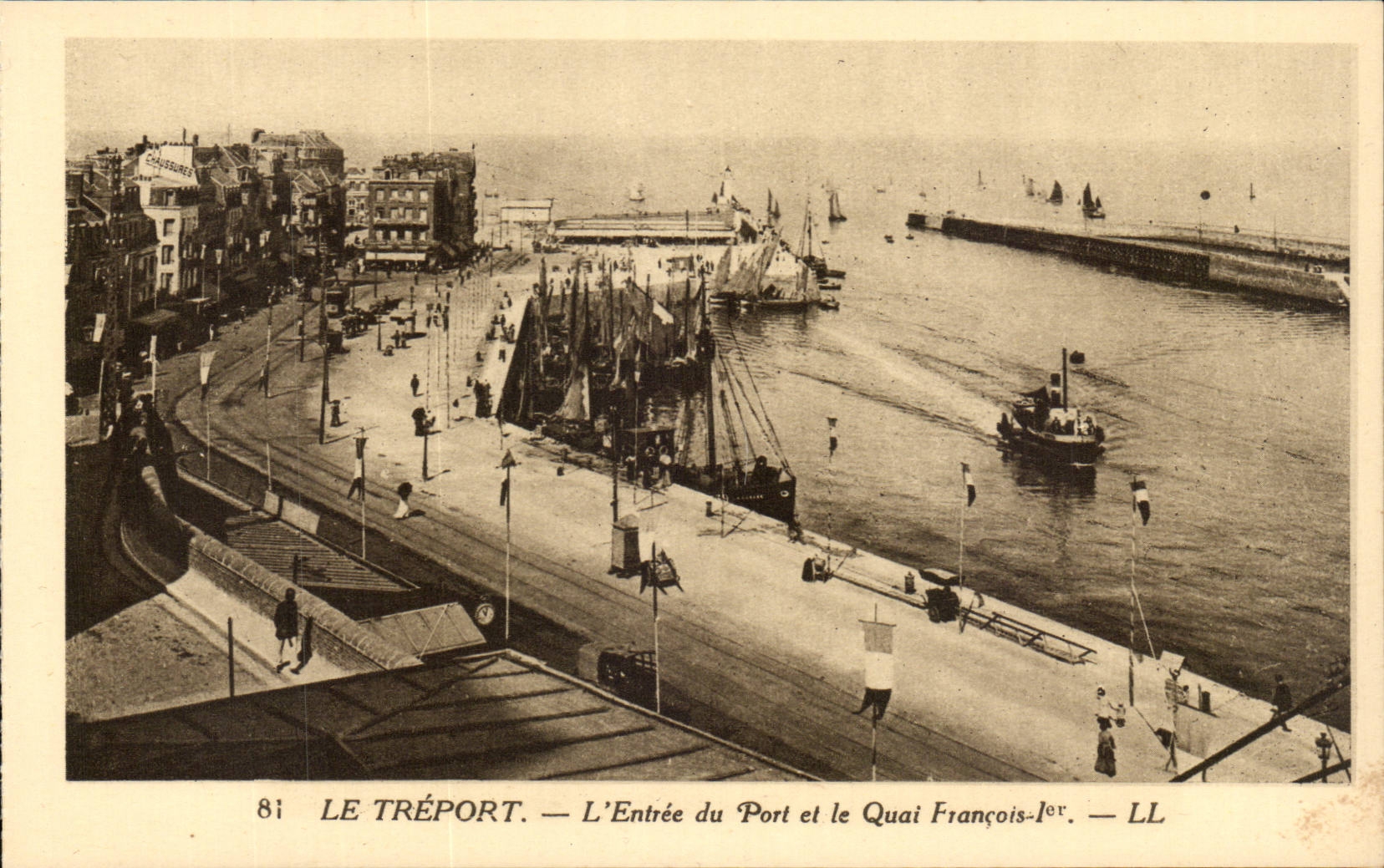 Treport - Eingang des Hafens und des Quay François 1 - CPA
