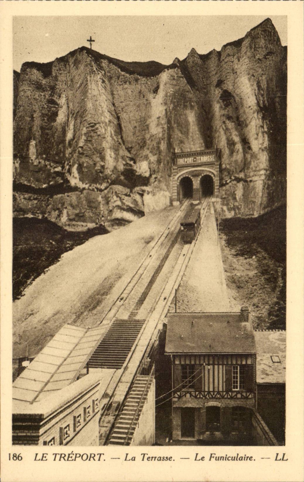 Treport - die Terrasse - das funikulare - CPA