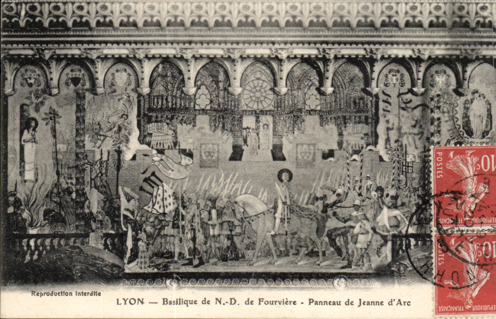 Lyon - Basilika von Notre Dame de Fourviere - Verkleidung des Jeanne d Bogens - CPA