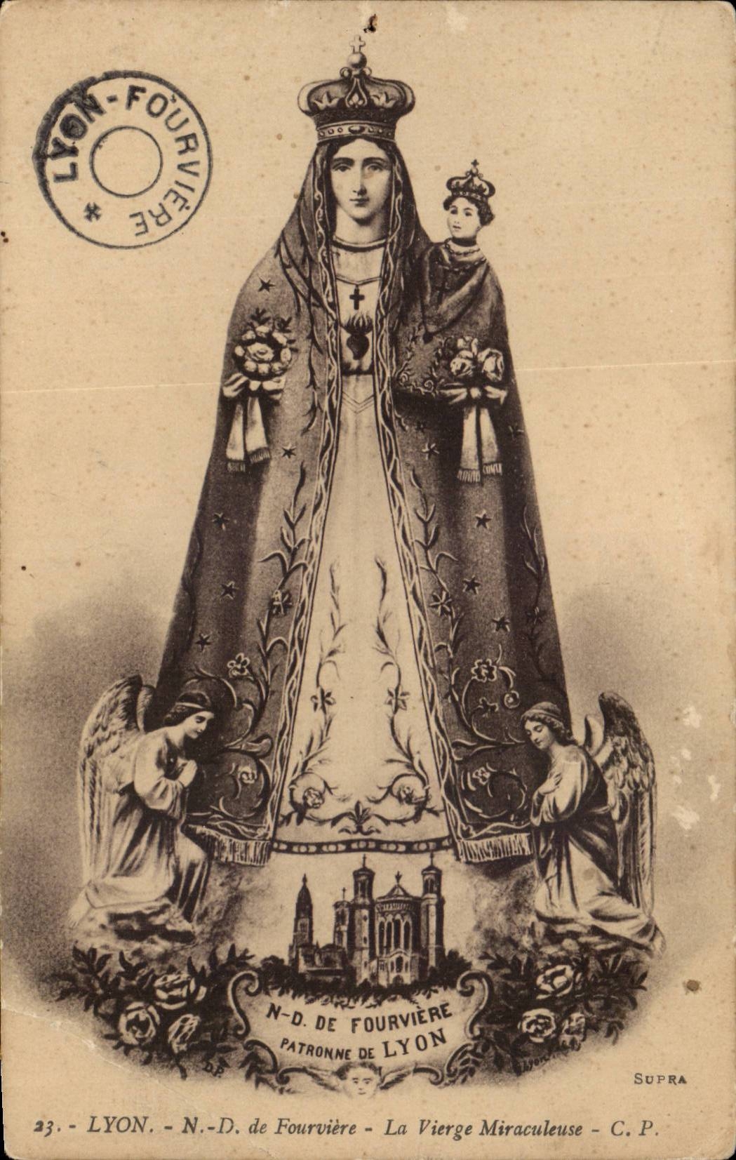 Lyon - Notre Dame de Fourviere - die wundersame Jungfrau - CPA