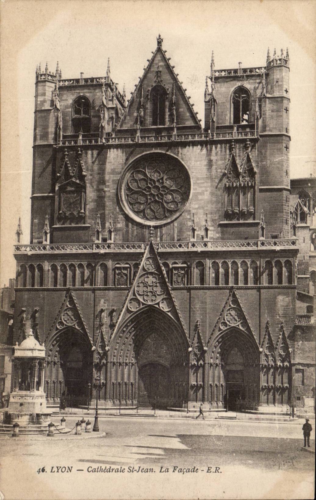 Lyon - Kathedrale-Str Jean - die Front - CPA