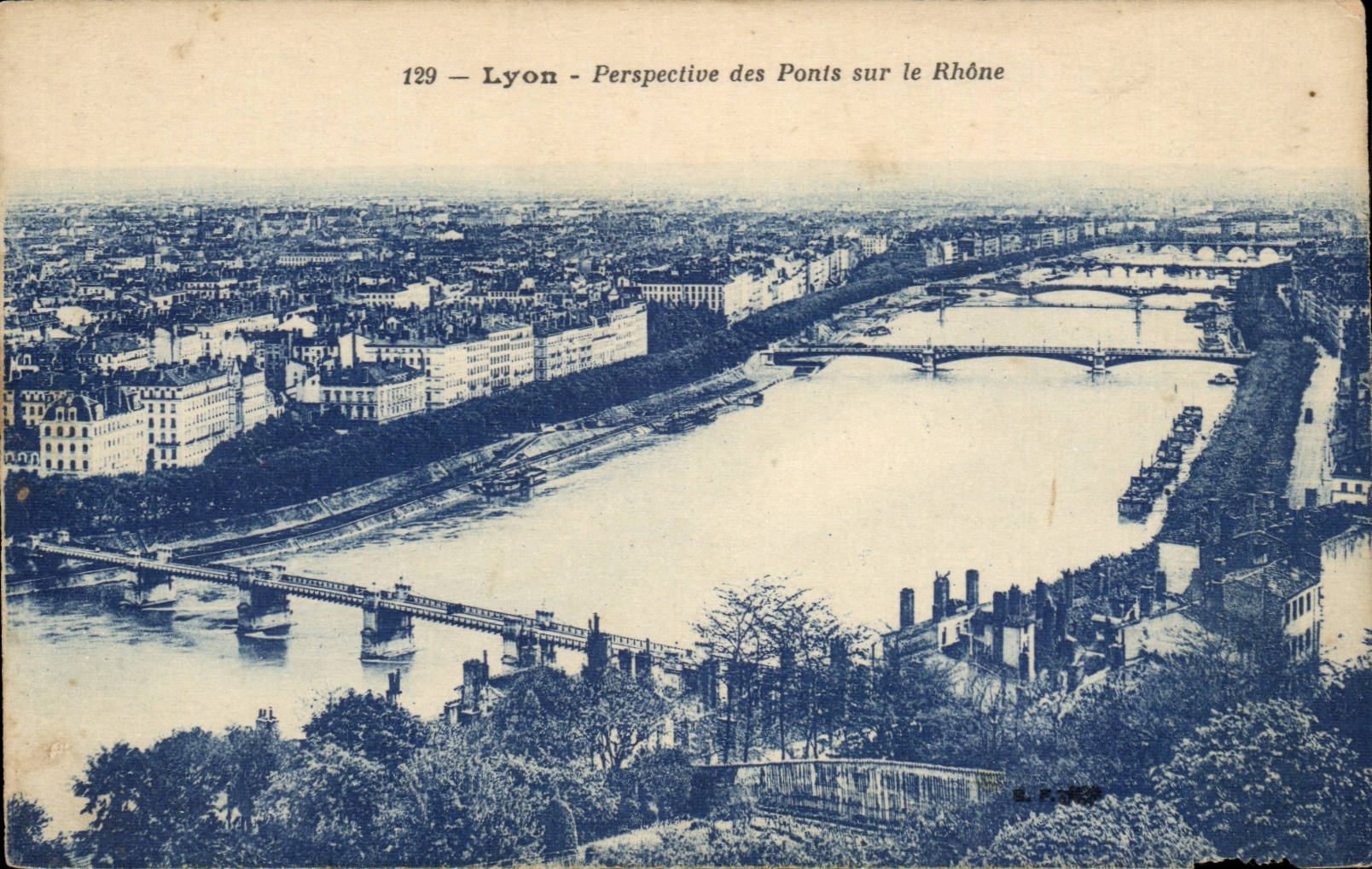 Lyon - Ansicht der Brucken auf der Rhône - CPA